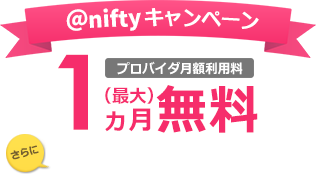 プロバイダ月額利用料 最大1ヵ月無料 さらに当サイト限定キャンペーンでおトク!